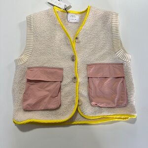 Zara Cream Vest with Yellow Trim